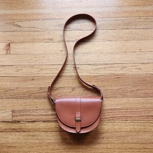 Sezane Brown Leather Crossbody Bag